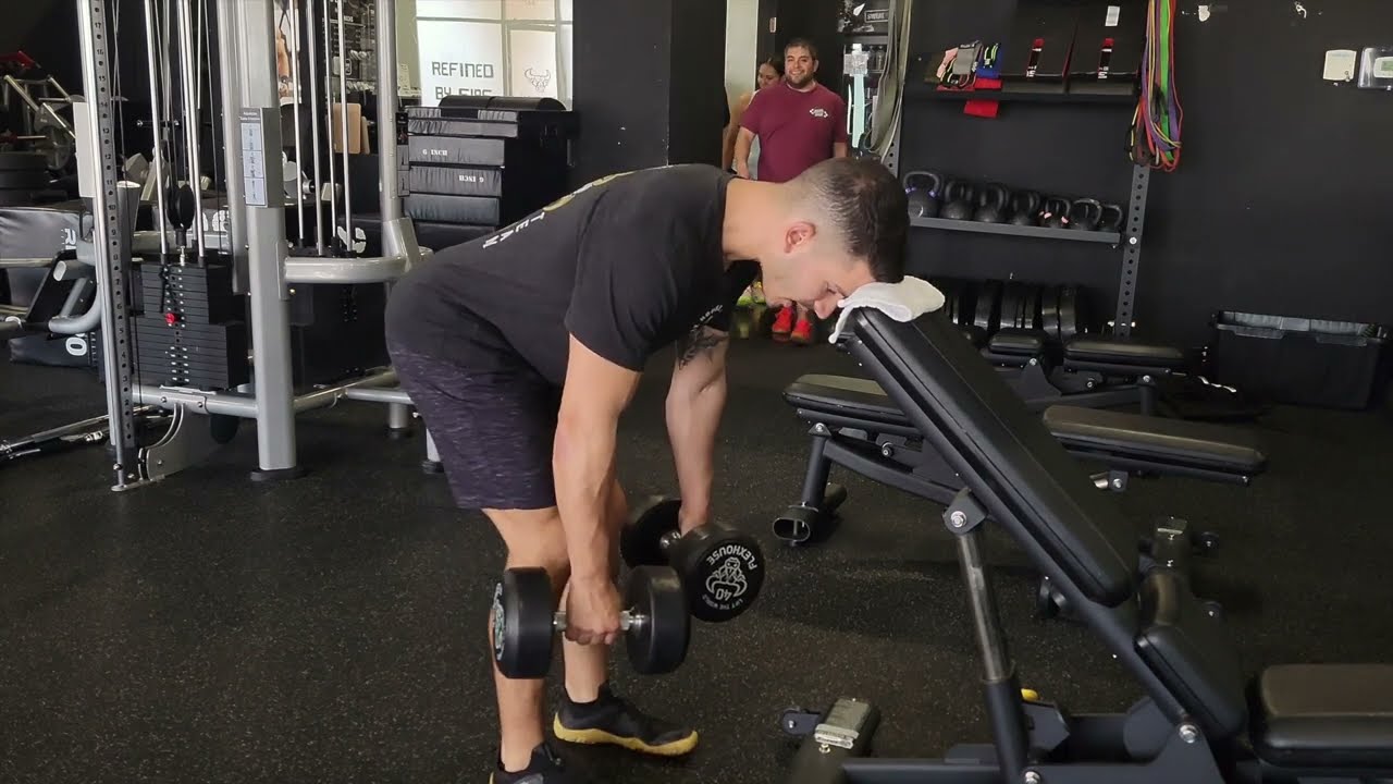 Head Supported Dumbbell Bentover Rows