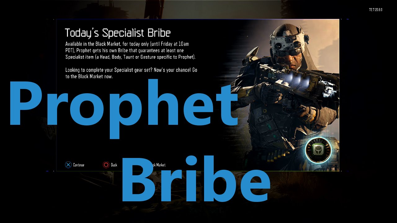 Call Of Duty Black Ops 3 Black Market Bribe Prophet