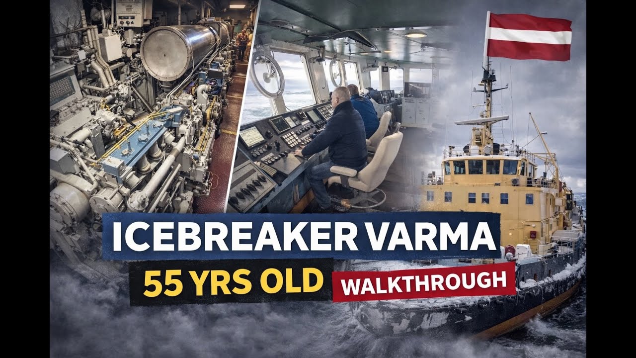 Amazing GOPRO walk through still operational 55 years old Icebreaker VARMA.