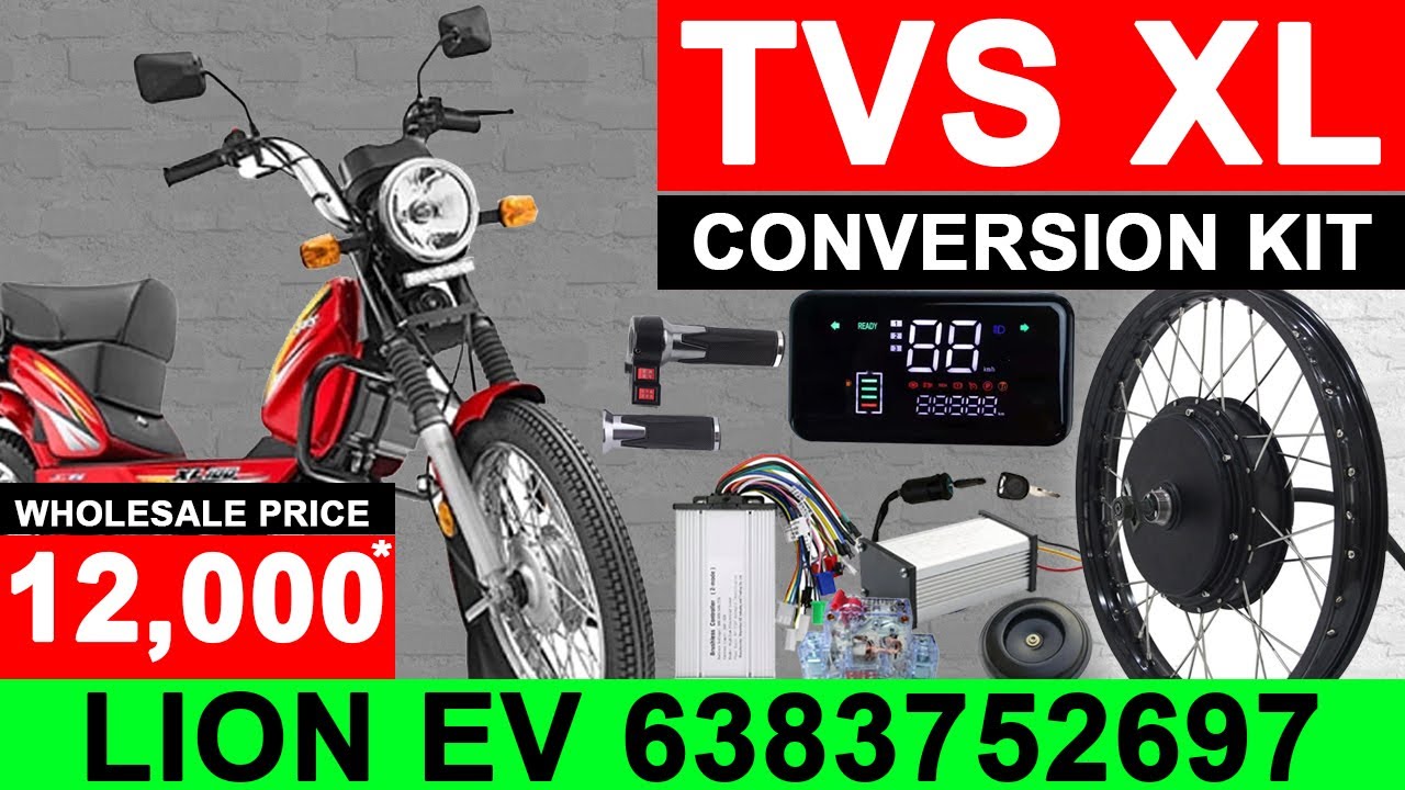TVS XL Electric Conversion Kit TVS 50 Converted to Electric Bike EV Wholesale Shop LionEV 6383752697