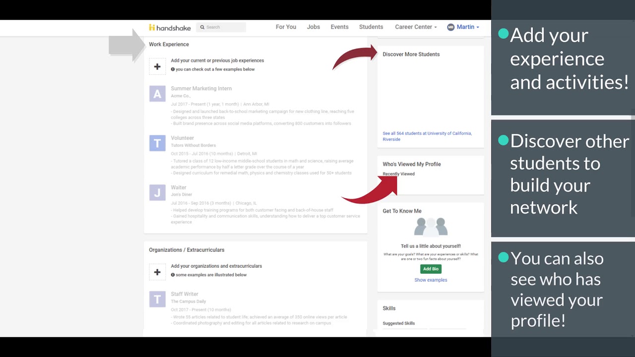 Handshake - Student Profile Set Up