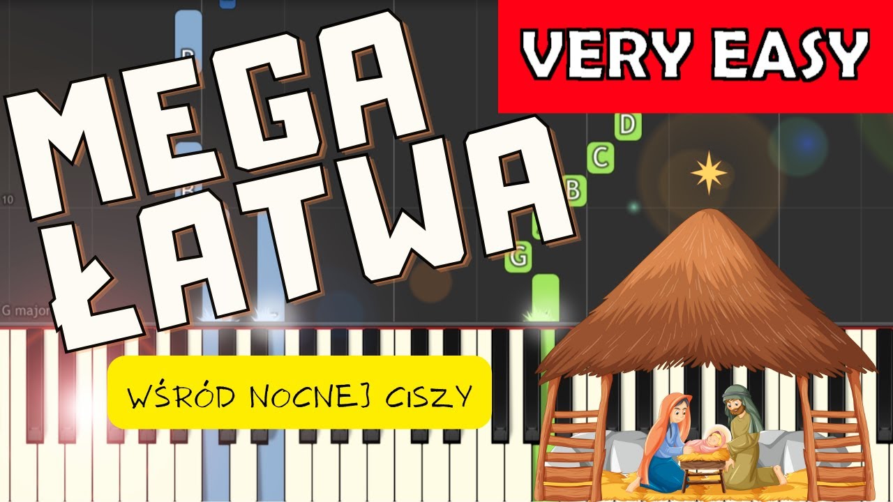 🎹 Wśr&oacute;d nocnej ciszy - Piano Tutorial (MEGA ŁATWA wersja) 🎹