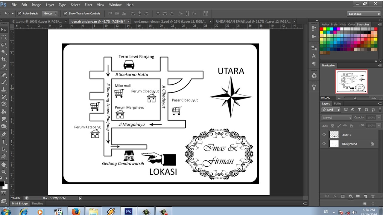 cara membuat denah lokasi undangan dengan photoshop