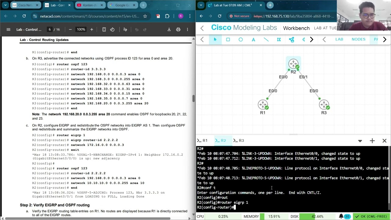MODULE 15: 15.1.2 Lab - Control Routing Updates