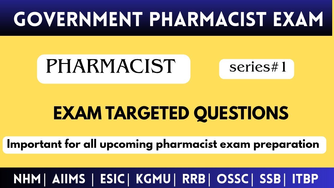 Government pharmacist exam preparation| Pharmacist exam preparation|pharmamcq 