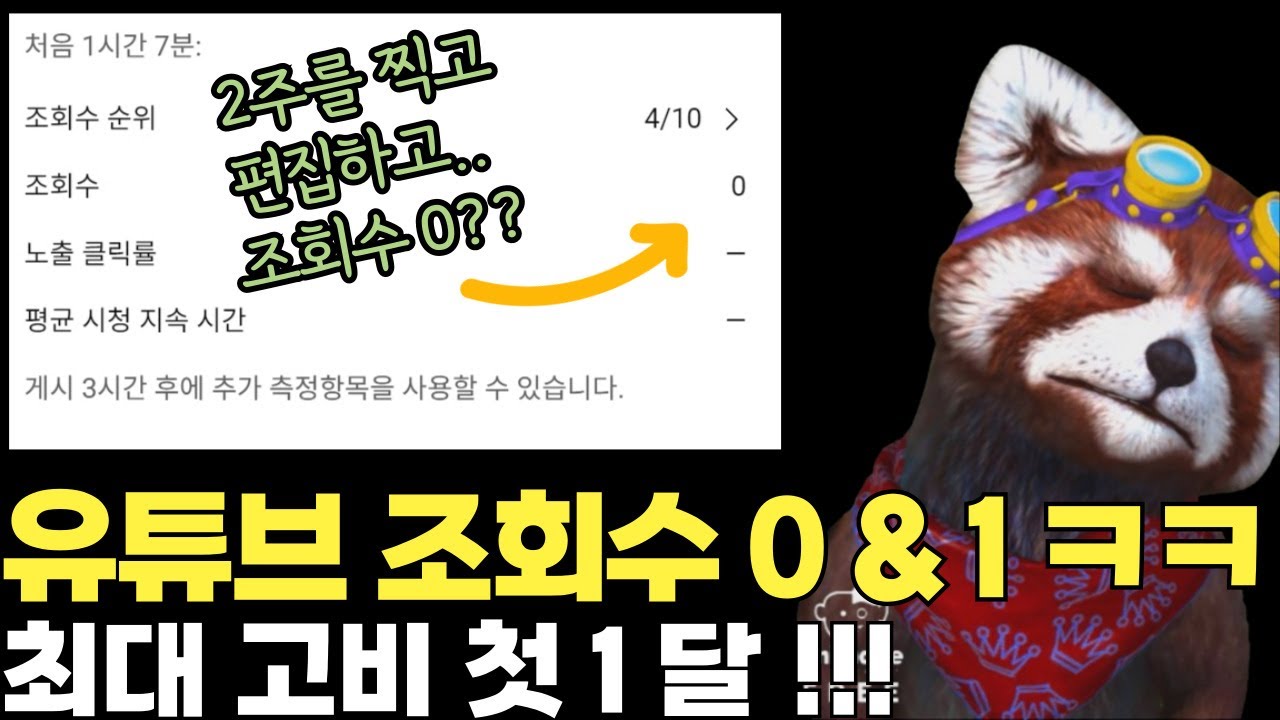 롱폼 유튜브 현실 조회수 0 - x나 빡시게 만들었는데... 대체 왜? (오늘 판다의 움직임이.. 좀.. ;;ㄷㄷ)