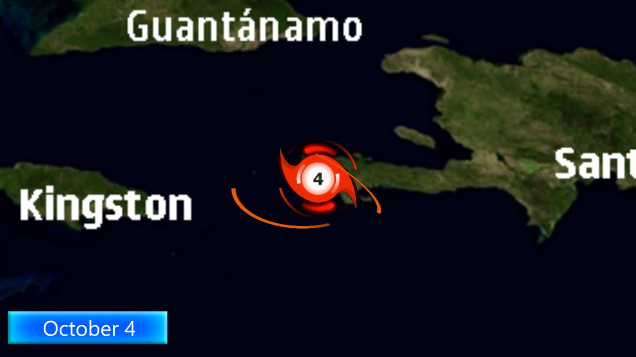 The track of Hurricane Matthew