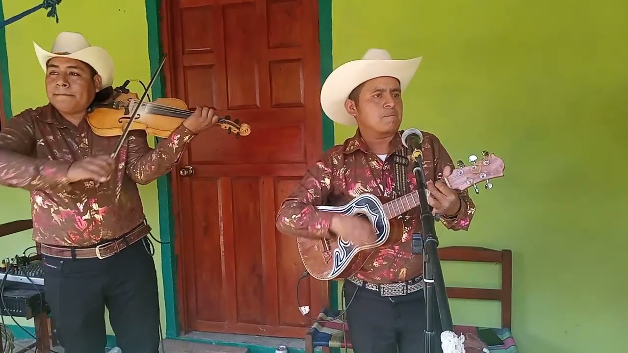 Trio Consentido Huasteco en el primer día de carnaval de Poza grande Ixhuatlán de madero Veracruz.
