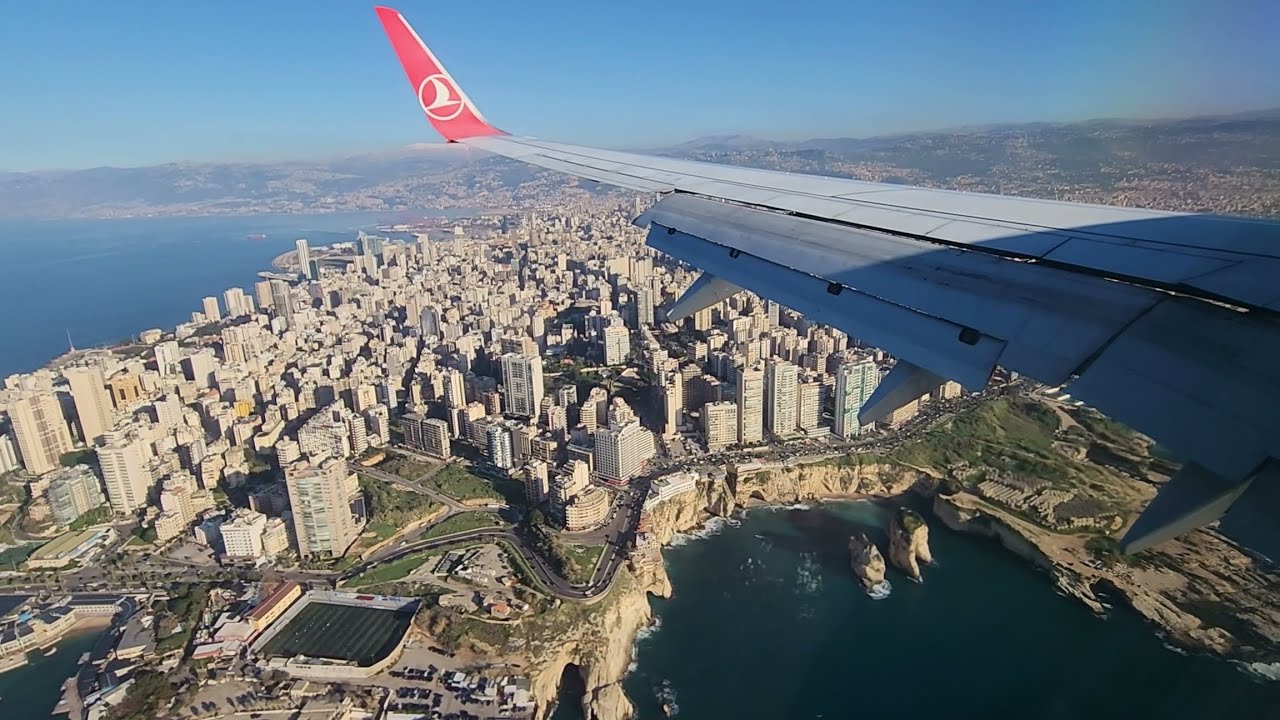 THY - Turkish Airlines B737-800 TK824 - Landing at Beirut Rafic Hariri Intl. Airport (2023-12-26)