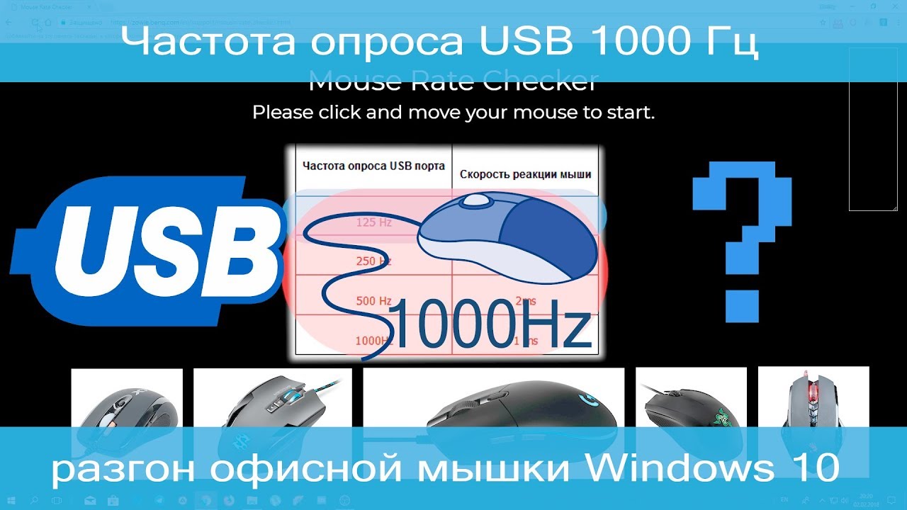 Частота опроса USB 1000 Гц или разгон офисной мышки Windows 10