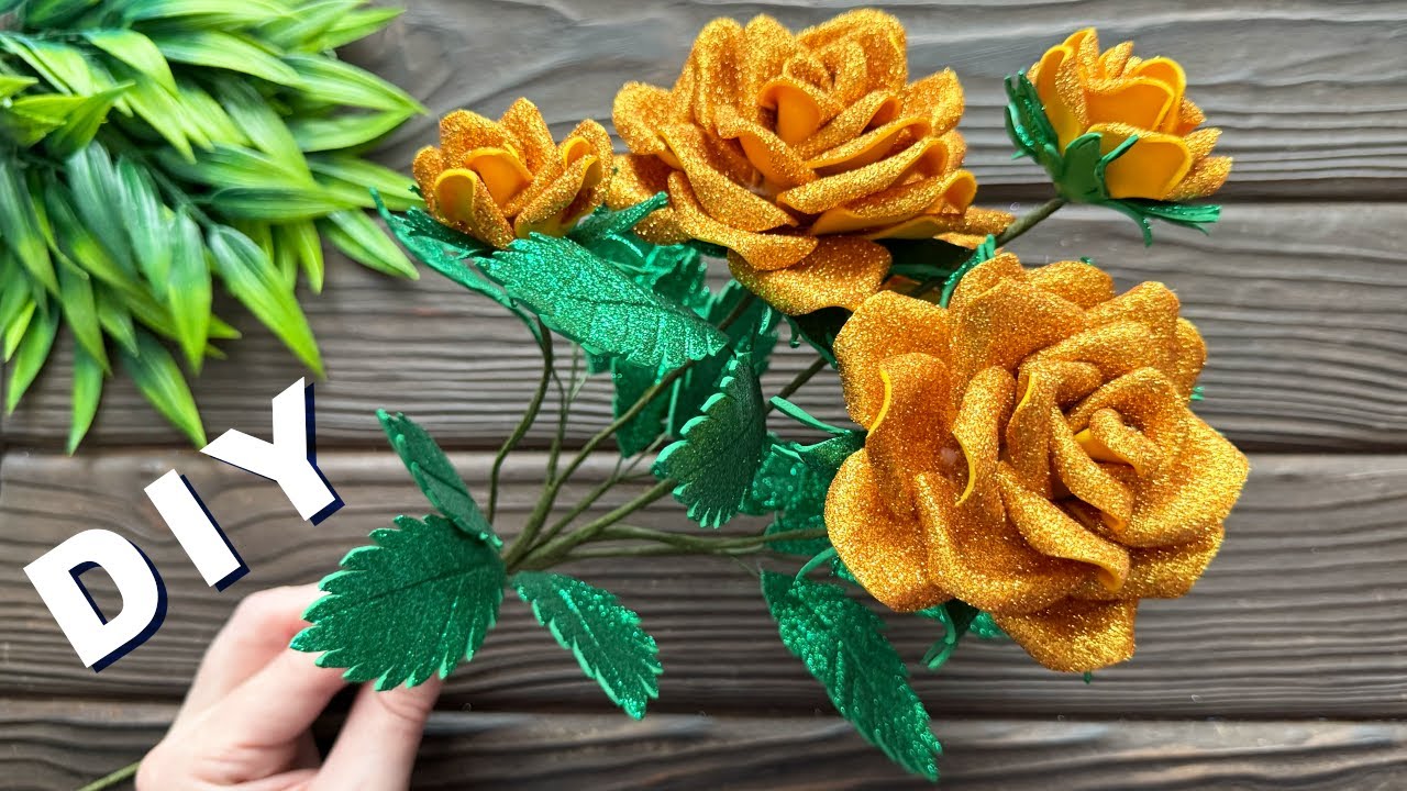 Easy DIY! How to Make Roses bouquet from EVA Foam | Craft Decoration Tutorial