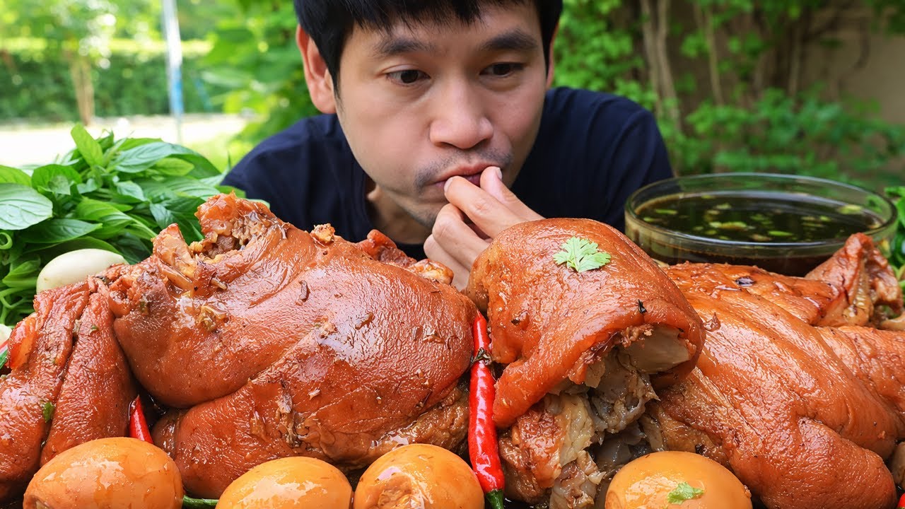 🔥🍖 Food God: 20KG Five-Spice Pork Trotters – Super Spicy Dip! 🌶️🤯 | Extreme ASMR Mukbang 🤯🤤