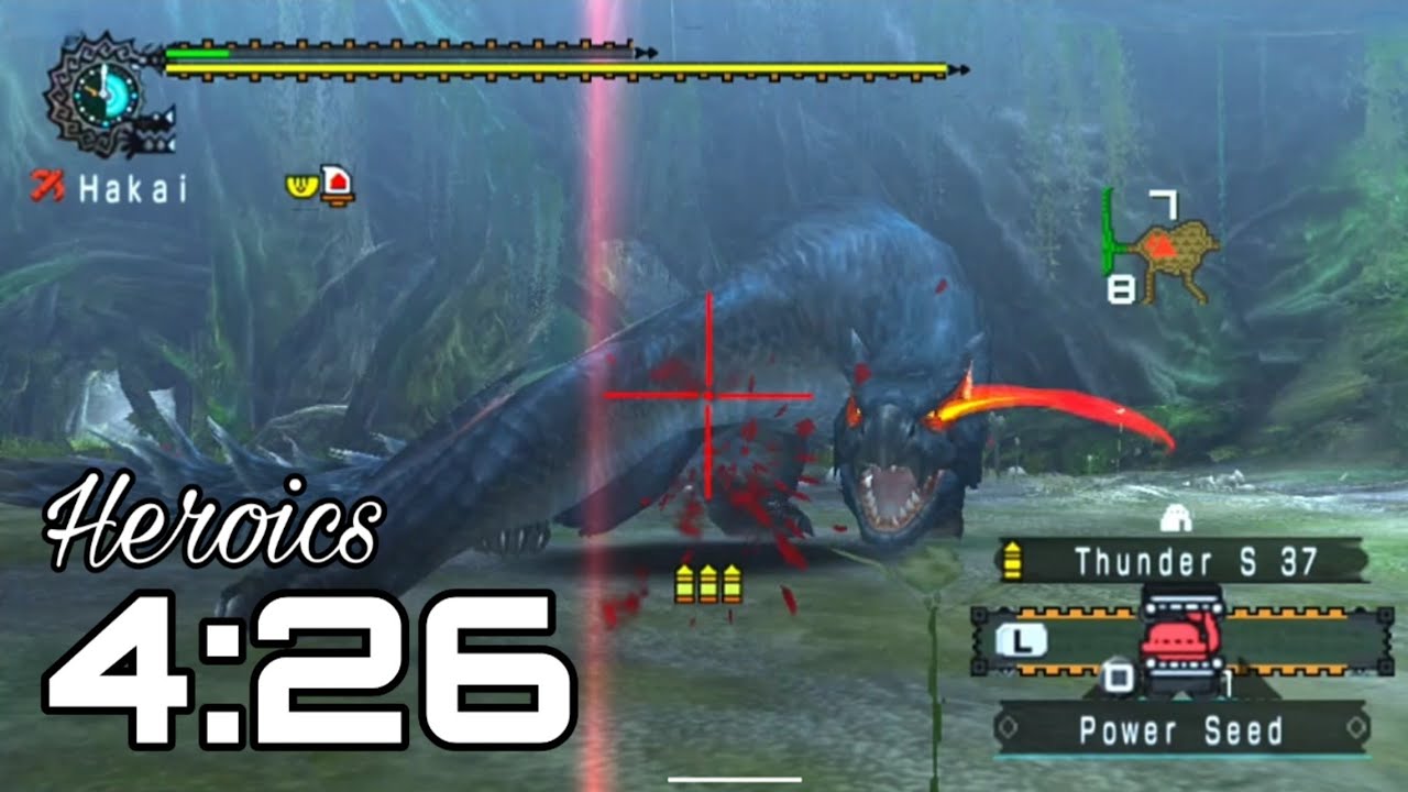Grank 2 nargacuga | HBG heroics 4:26 [ MHFU/MH2ndG ]