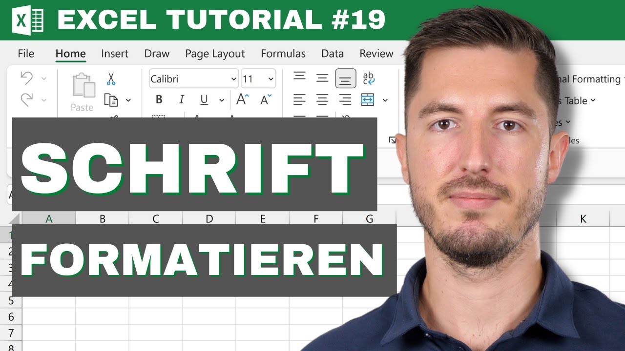 In Microsoft Excel die Schriftfarbe und die Schriftgröße ändern  - Excel Tutorial #19