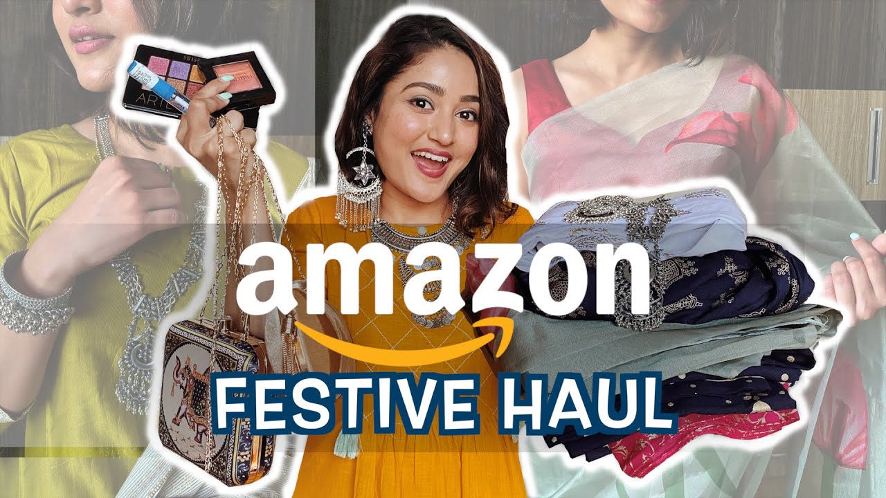 Biggest AMAZON Festive Haul | UPTO 80% Off Kurtis, Saree, Makeup, Jewellery | Great Indian Festival