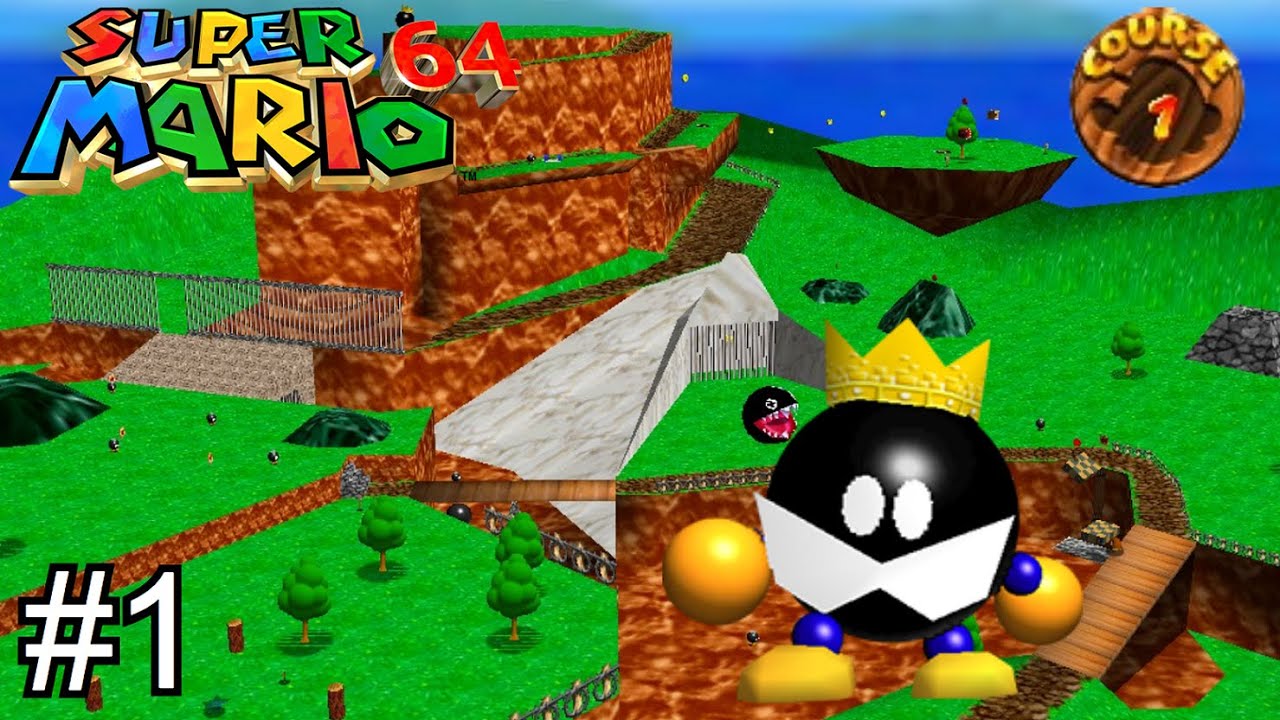 【超級瑪利歐64 #1︱Super Mario 64 Walkthrough #1】炸彈兵的戰場︱Bob-omb Battlefield (中英對照)