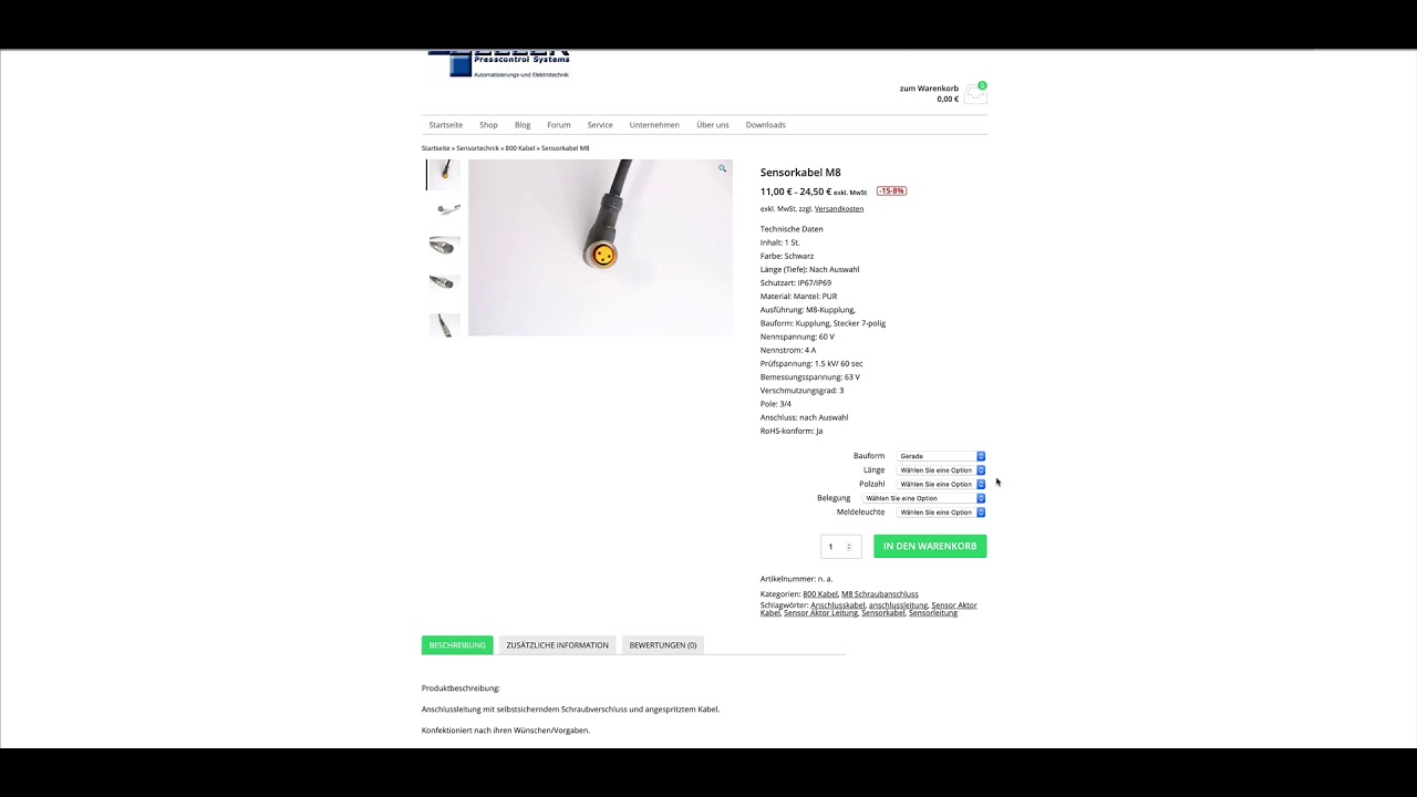 Zeller Presscontrol Systems Vorwahl Sensorkabel Tutorial 3