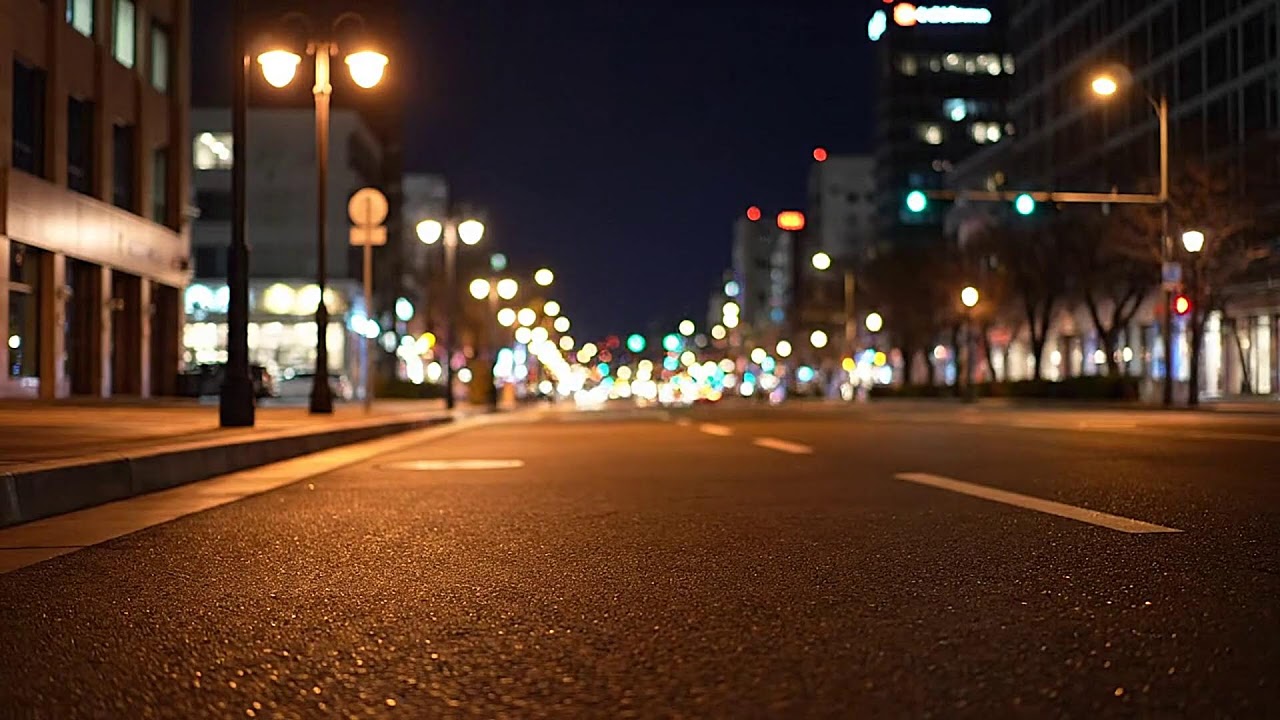 Moody City Night Ambience with Distant Traffic for Mental Reset and Sleep