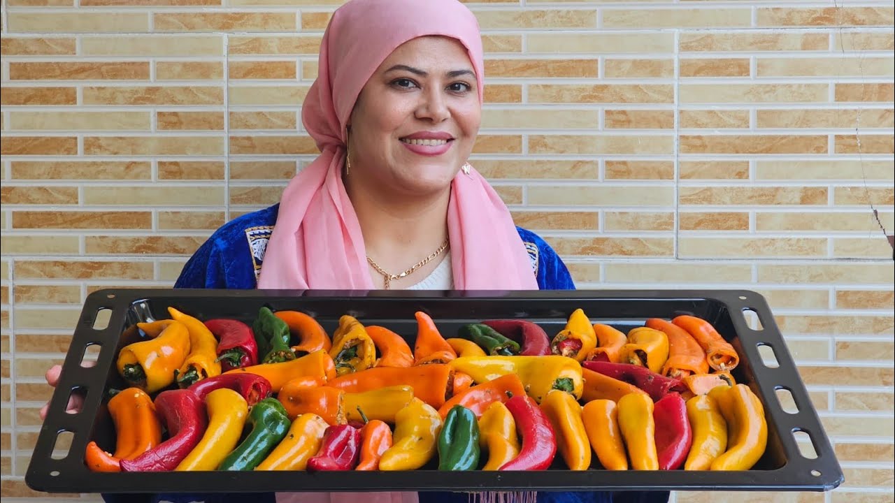( 2)يوم رمضان 🌙جربي الدولمة بالفلفل الملون بلفرن 🌶️ وصفة مضمونة للنجاح