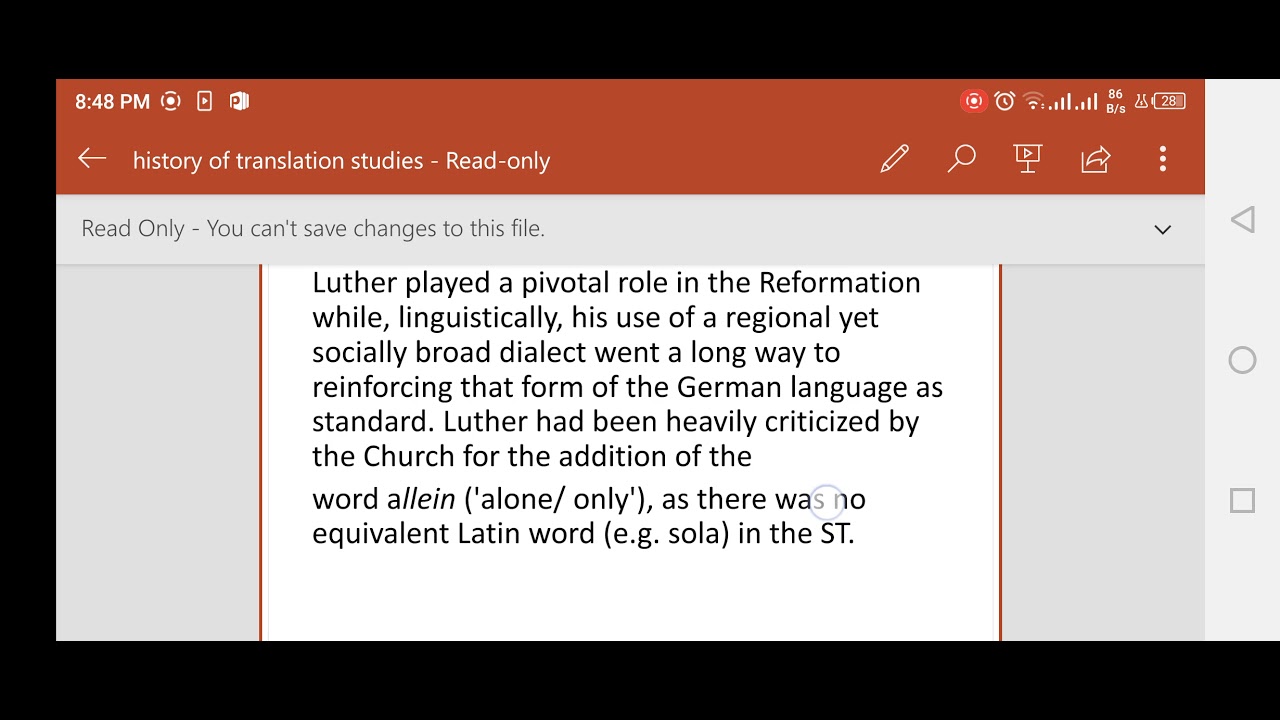 Translation Theory before 20th century(History) Translation studies