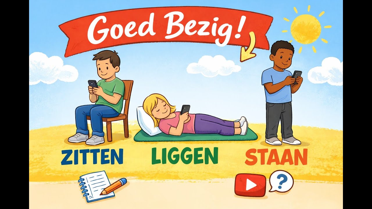 Pozisyon Fiilleri Deşifre Oldu! Zitten/Staan/Liggen [Goed Bezig] Positiewerkwoorden Hollandaca