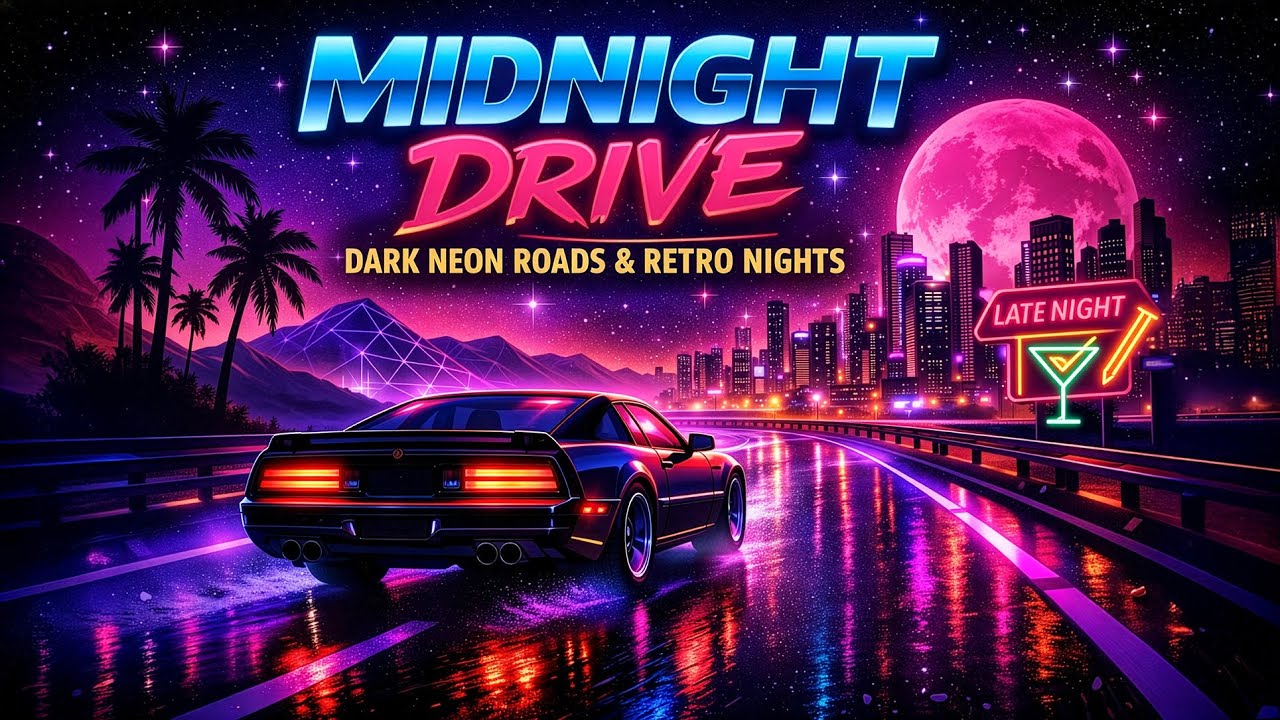 MIDNIGHT DRIVE – Dark Neon Roads & Retro Nights