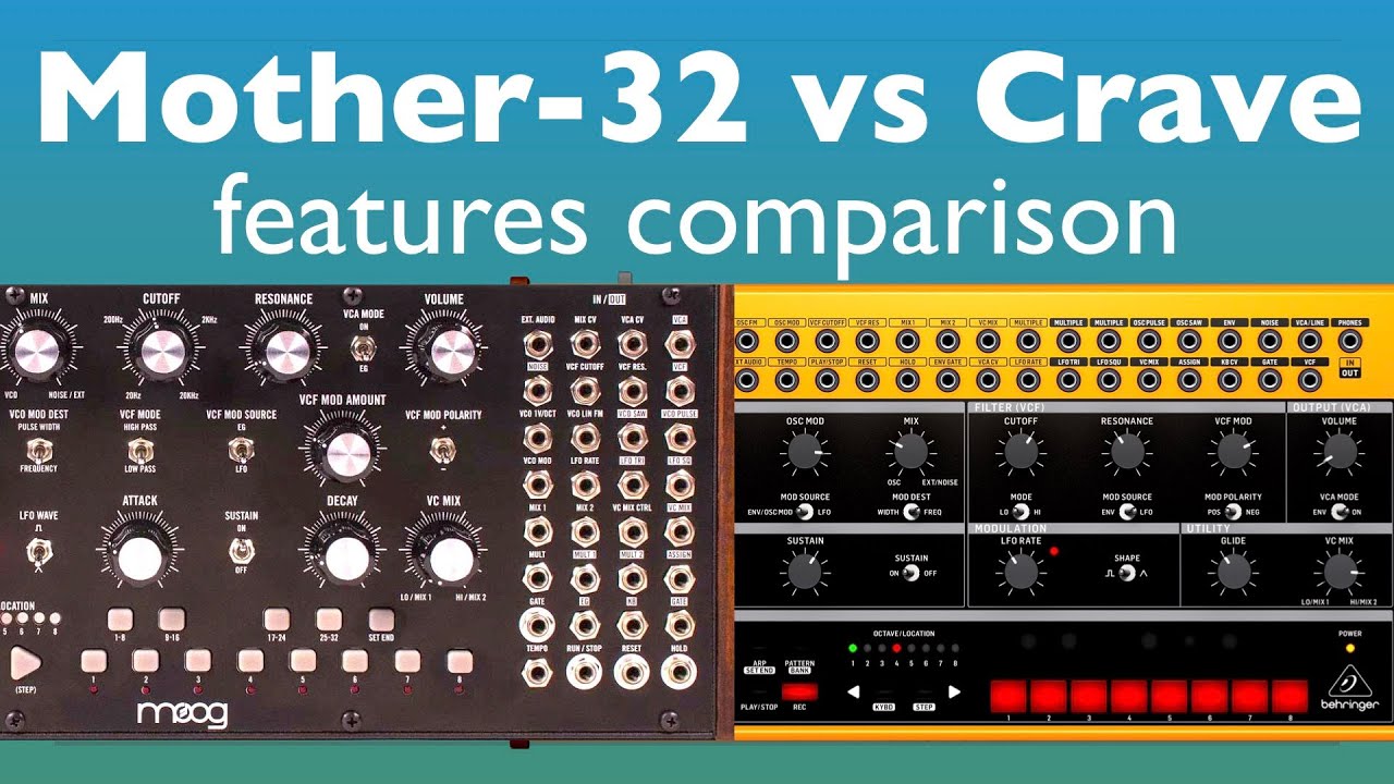 Moog Mother-32 vs Behringer Crave. Differences. Comparison