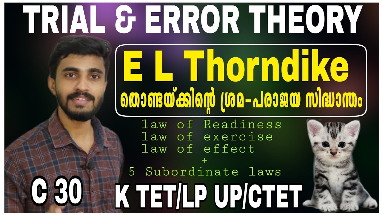 Trial and error theory of learning by THORNDIKE|ശ്രമ പരാജയ സിദ്ധാന്തം|Bond Theory|K TET/C TET/LP UP