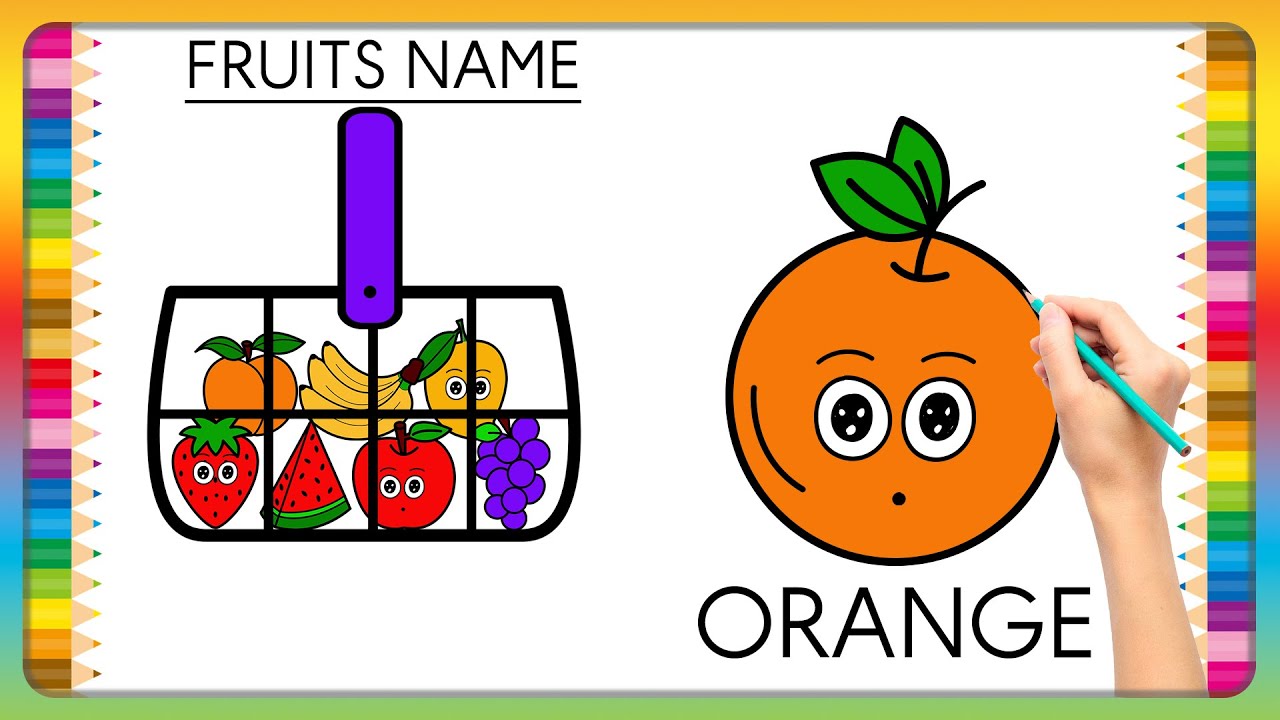 🍎🍐🍓 Grocery Shopping for Fruits Picture Drawing, Painting and Coloring for Kids, Toddlers