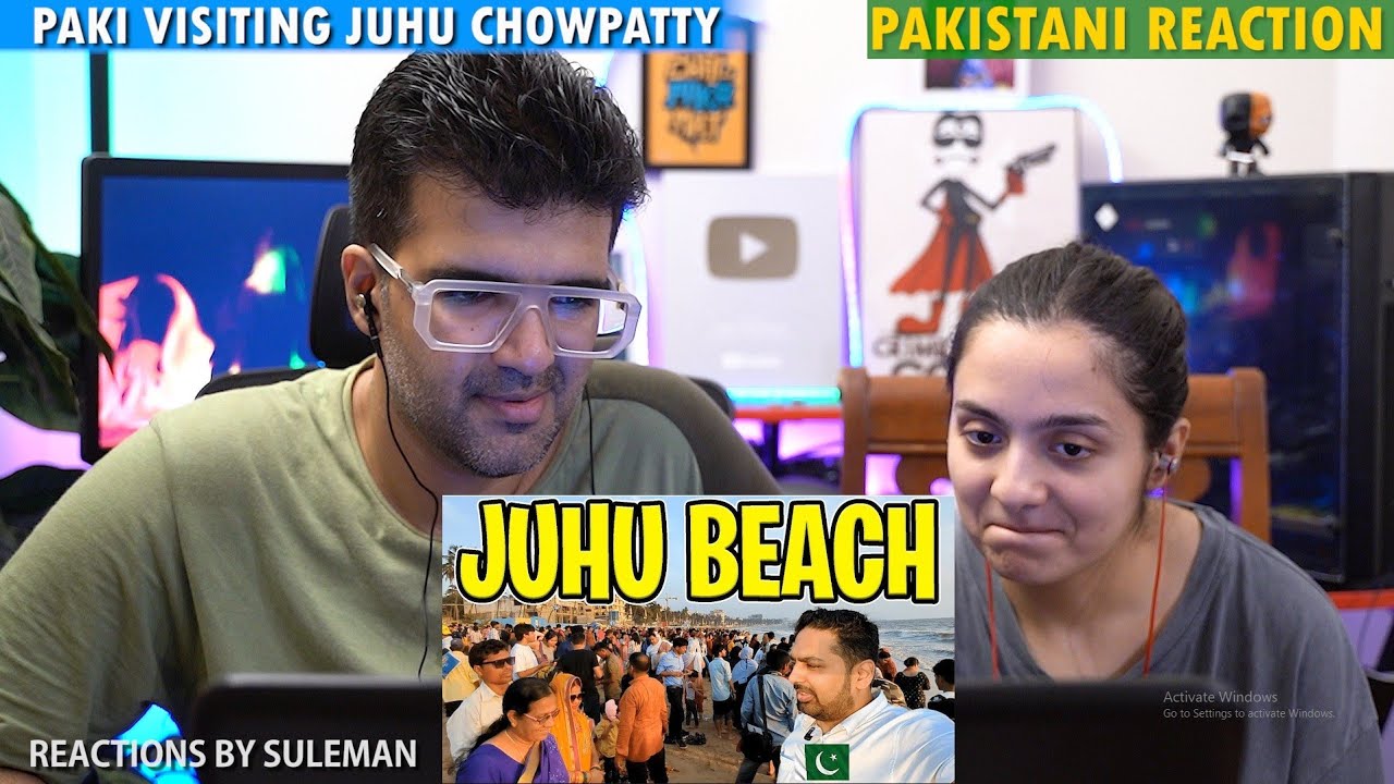 Pakistani Couple Reacts To Pakistani Visiting Juhu Chowpatty Beach Mumbai | Mumbai Street Food