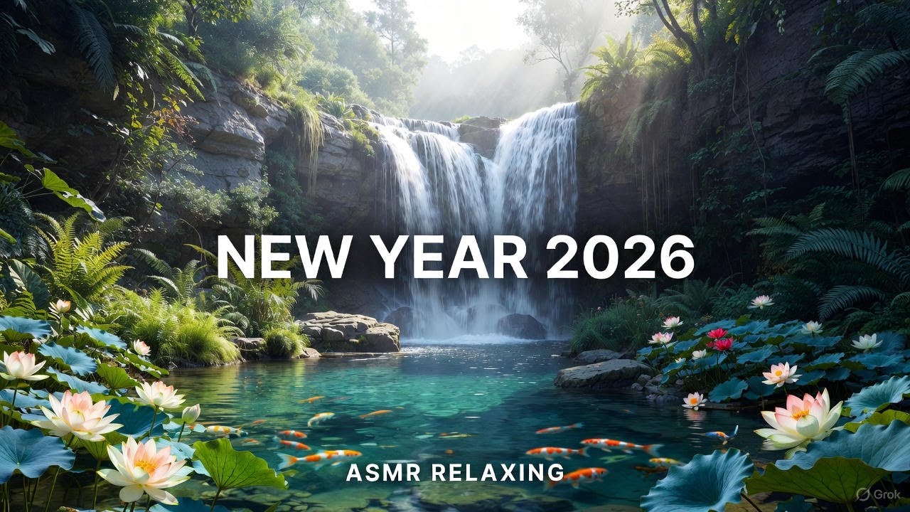 ​8K ULTRA HD Nature Escape | Relaxing Waterfall, Lotus & Koi Fish
