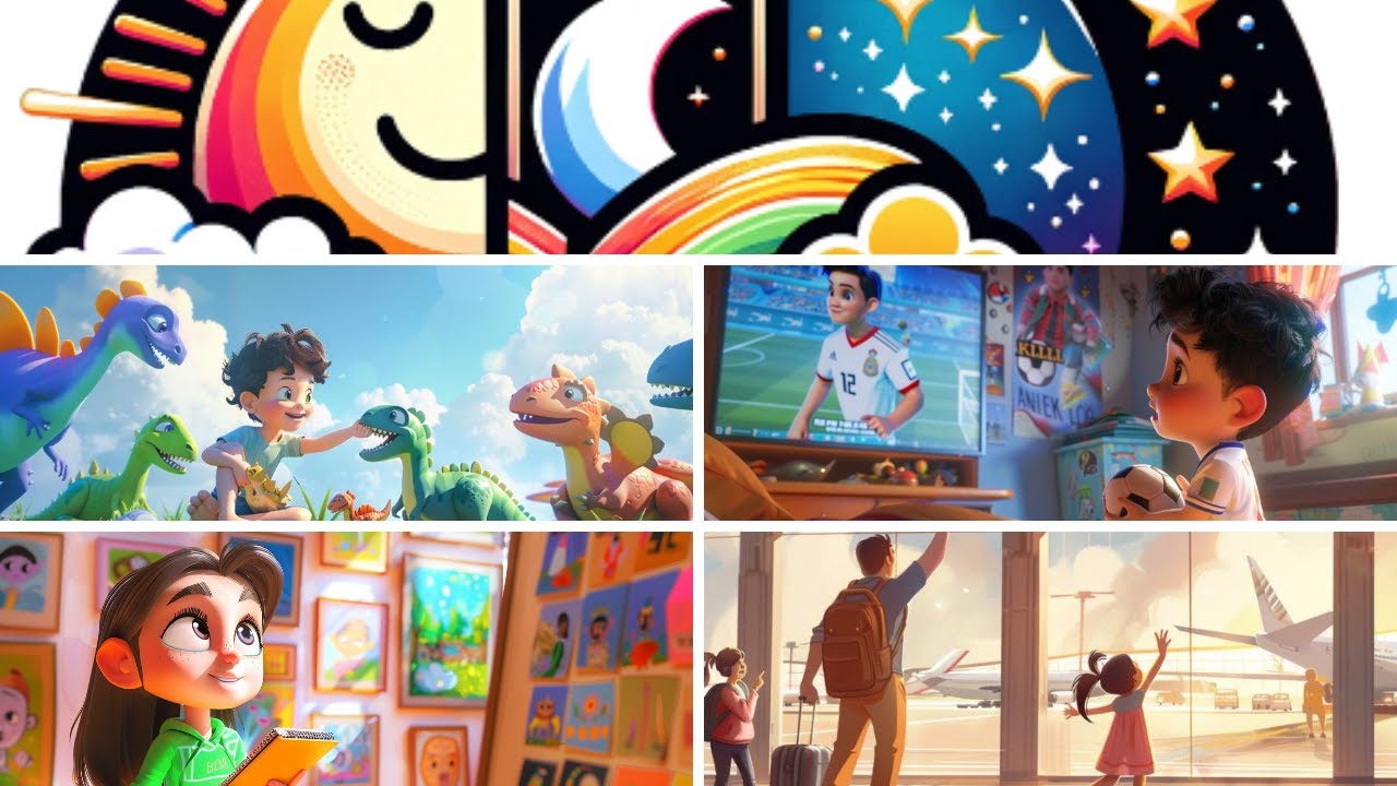 Iltasatukokoelma: Piirrustuskilpailu, Portti dinosaurusmaailmaan, Äidin työmatka & Jalkapallounelma