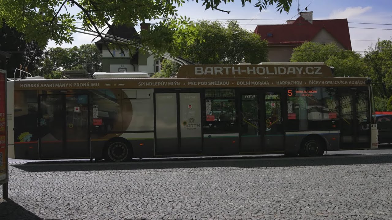 Czech Republic, Pardubice, trolleybus 5 ride from Dubina, sever to Krajský úřad
