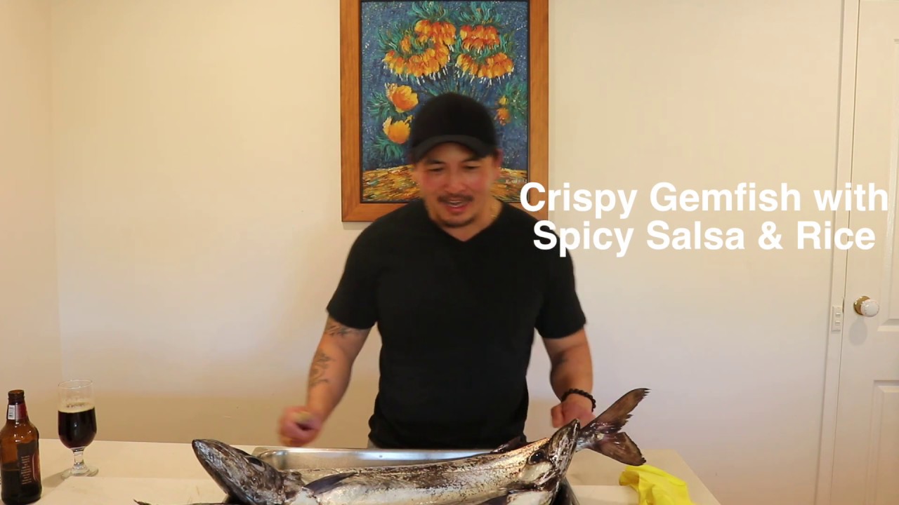 Catch and cook Gemfish, Crispy fried with Spicy Salsa and Steamed Rice