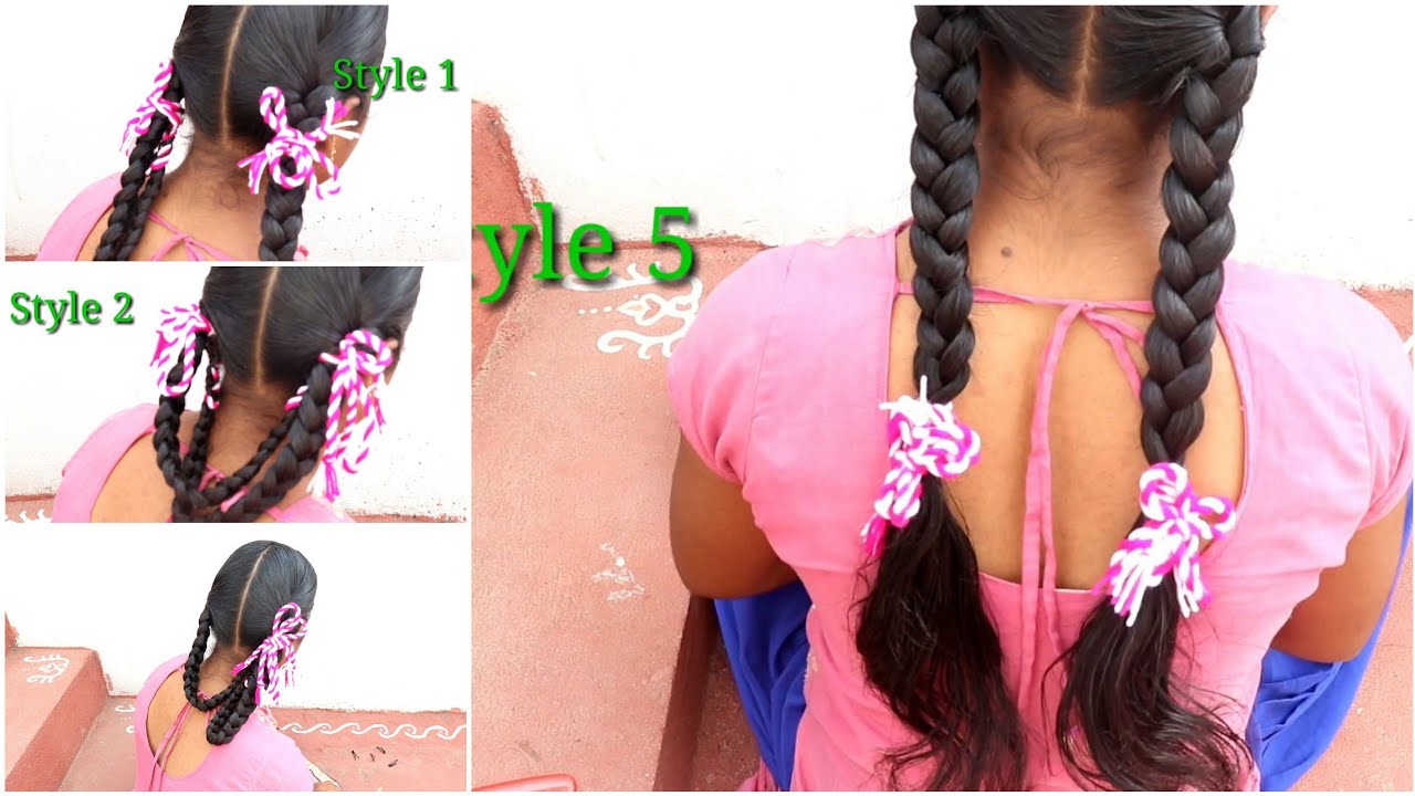 #DIML heavy hair oil Braid's with ribbons/ Hairstyle's with ribbon/#Srurhi world