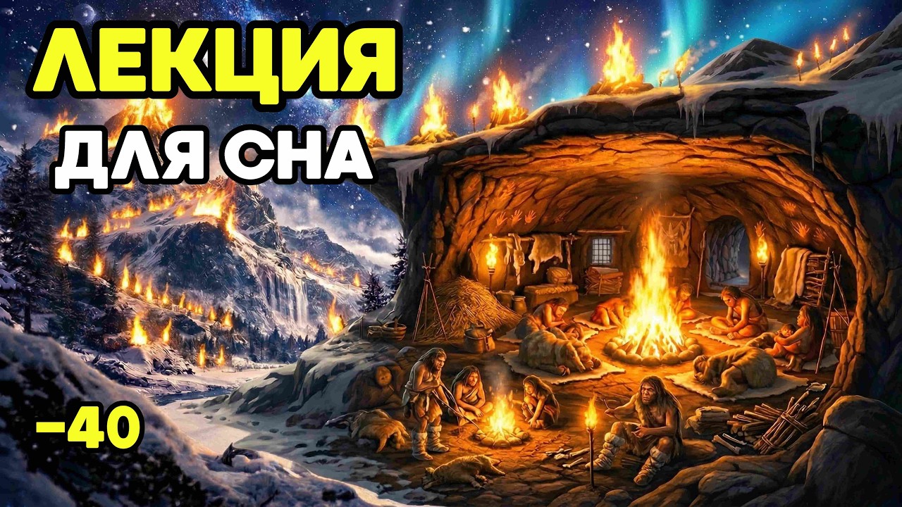 КАК ВЫЖИВАЛИ ПЕРВОБЫТНЫЕ ЛЮДИ зимой в пещерах — огонь, холод каменном убежище | История для сна