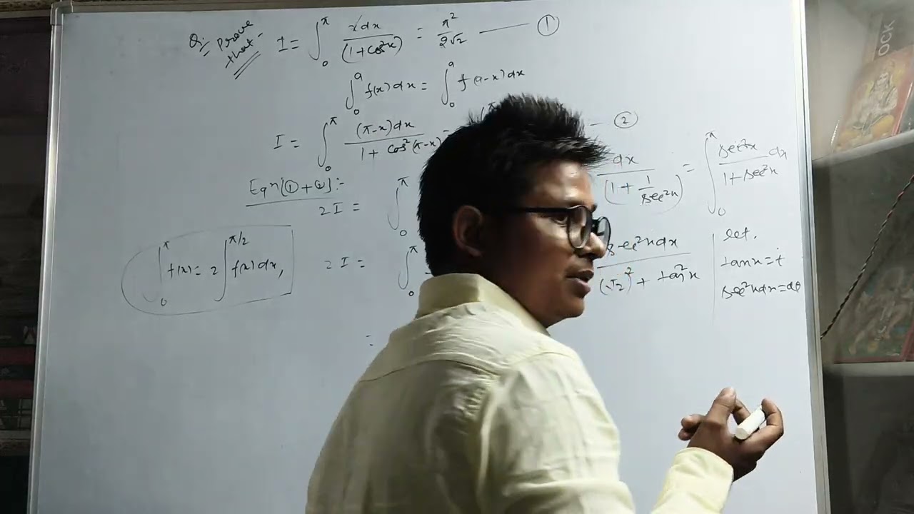 Prove that Integration of x by 1+cosx ^2 from 0 to Pi = Pi Square by 2 root 2