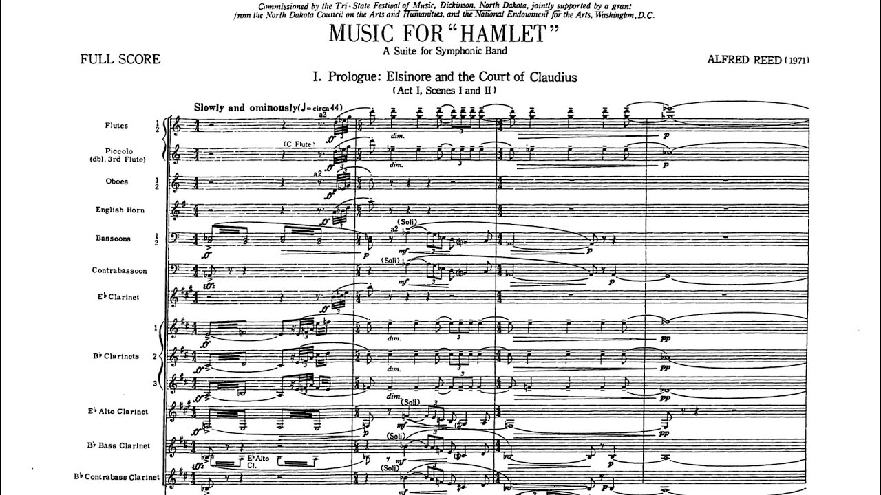 [Score] Music for Hamlet - Alfred Reed (Suite for Symphonic Band)