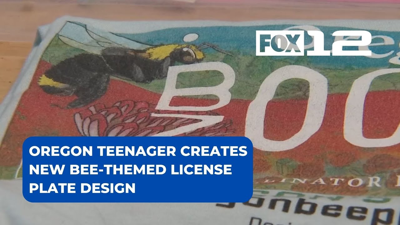 Oregon teenager creates new bee-themed license plate design