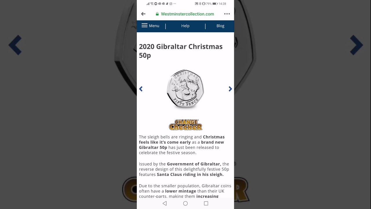 Brand New 2020 Gibraltar Christmas 50p & &pound;2 Coins
