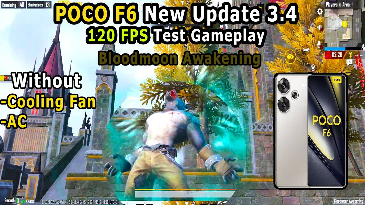 POCO F6 PUBG Mobile New Update 3.4 Bloodmoon Awakening 120 Fps Erangel Gameplay Without CF FPS Meter