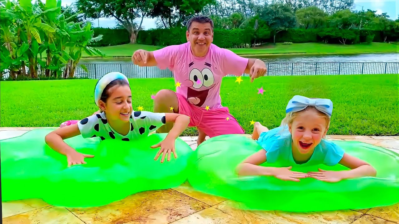 Dad comes up with entertainment for Nastya and Eva