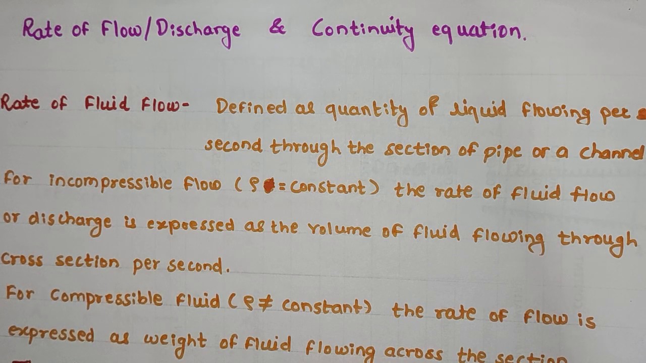 Rate fluid flow and Continuity equation | kinematics of flow | Science and all