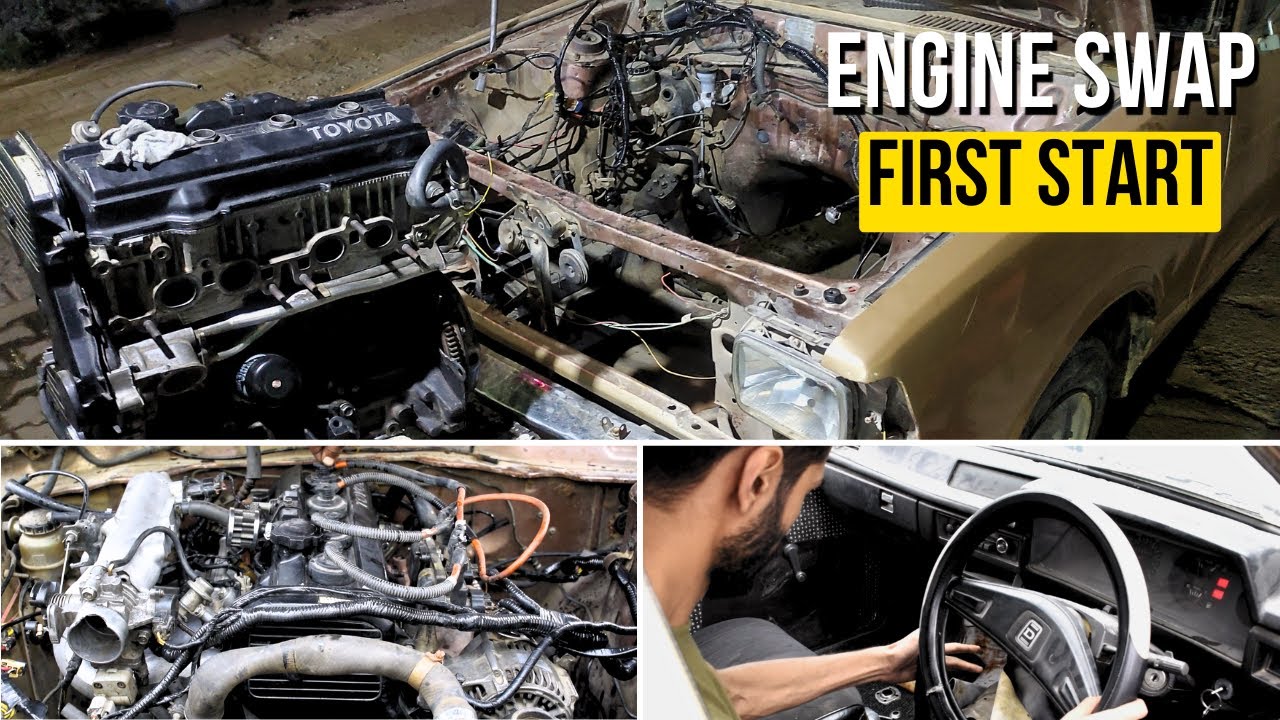 Datsun 120Y FIRST START with New Engine!
