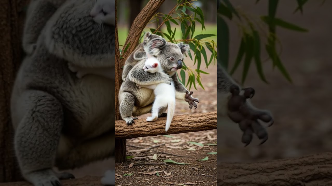 Koala Mom Rushes to Comfort the Lonely Kitten Heartwarming Rescue 