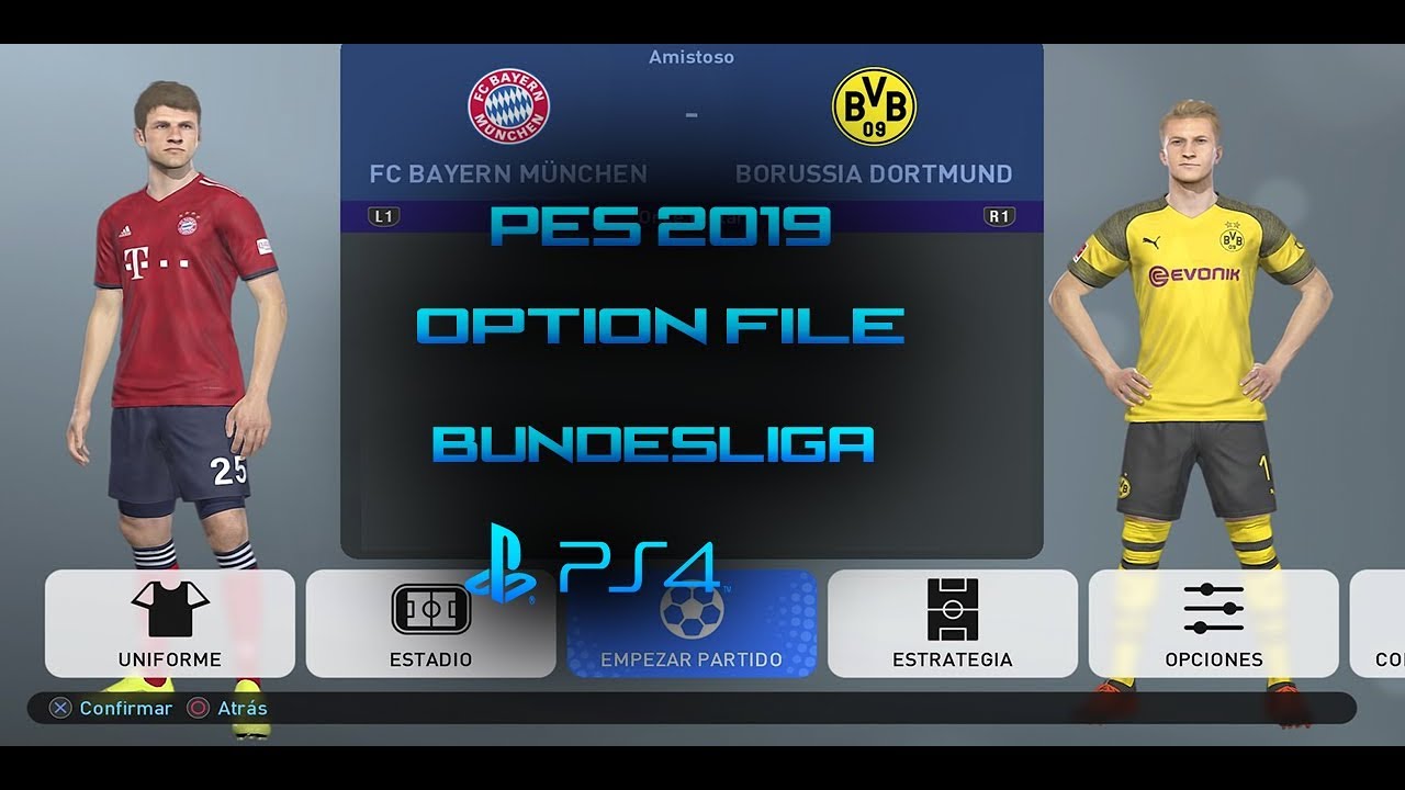 PES 2019/(PS4 OPTION FILE BUNDESLIGA + TUTORIAL COMO INSTALAR