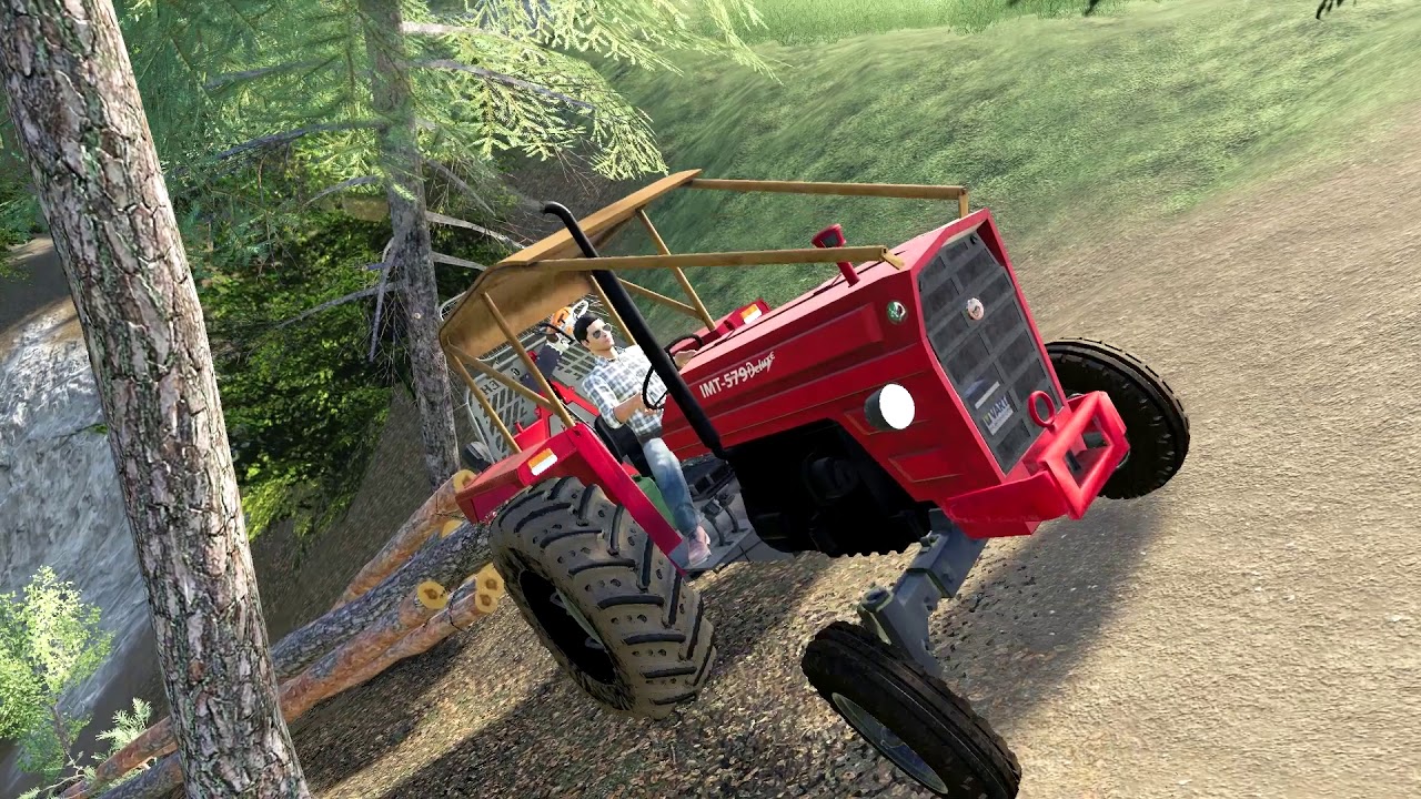 UTH19 - Forest work - Winching Logs UPHILL