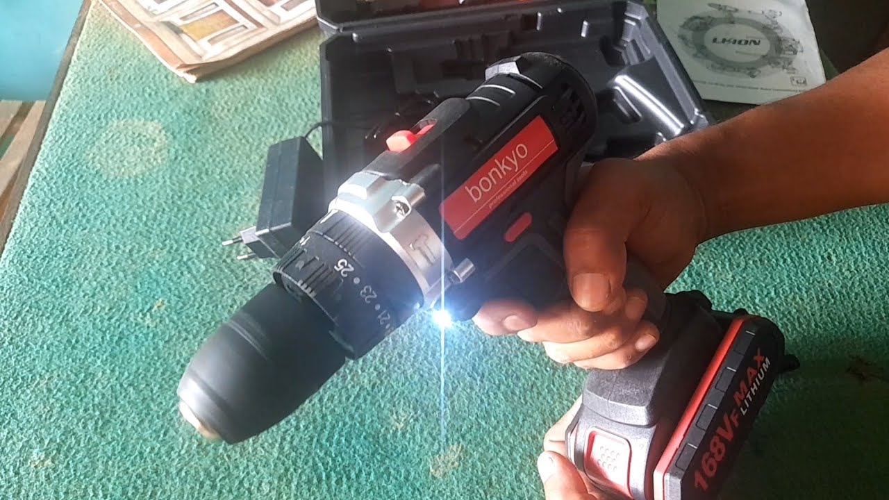 Mesin bor cordless 200 ribuan bonkyo 168Vf di buat kerja sangat baik