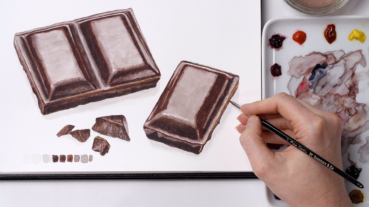 How to paint realistic chocolate in watercolor with Anna Mason