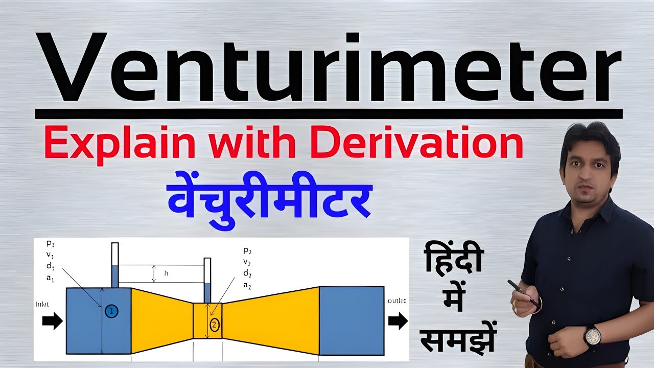 venturi meter in hindi || venturi meter fluid mechanics || venturimeter derivation || venturimeter